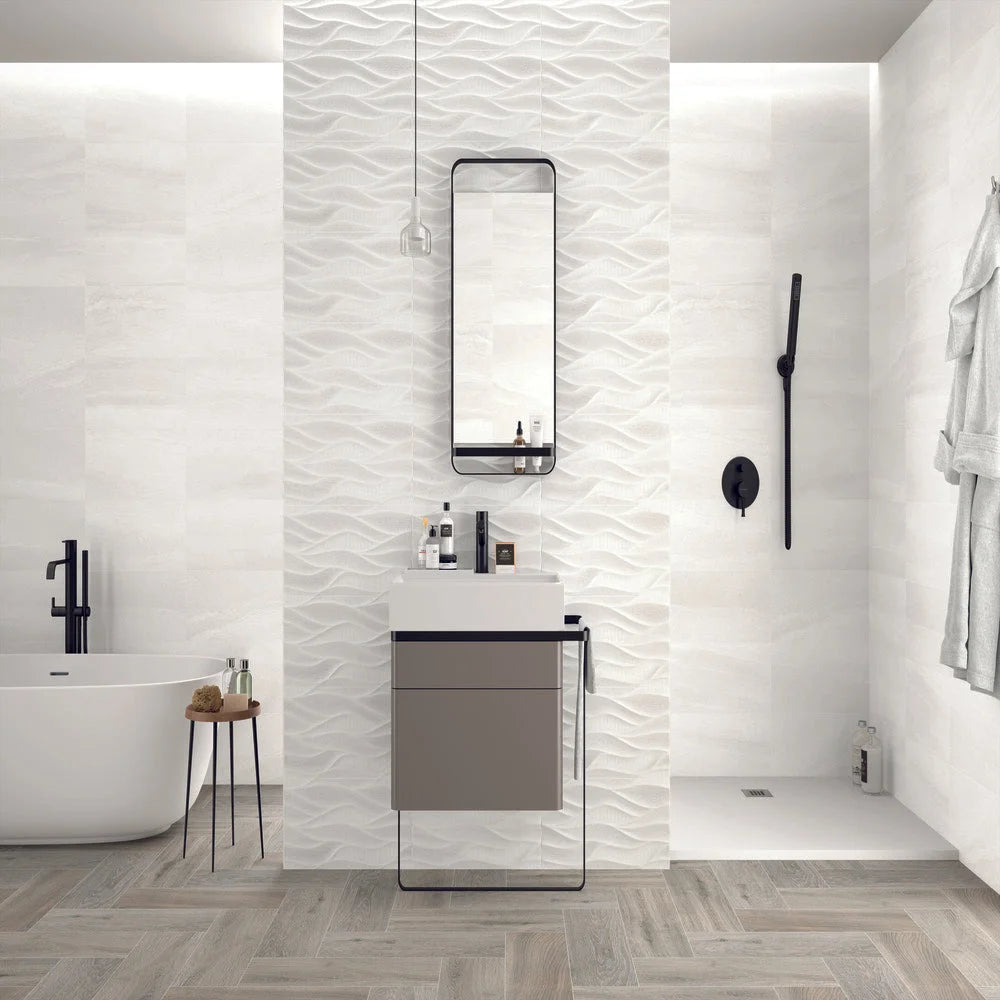 Lavica White Stone Wall Tile 25 x 50cm