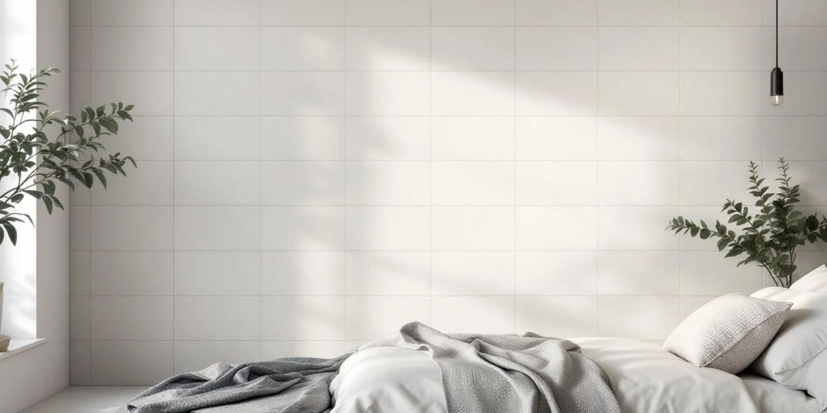 An example of wall tiles used in a bedroom, illustrating their practical benefits.