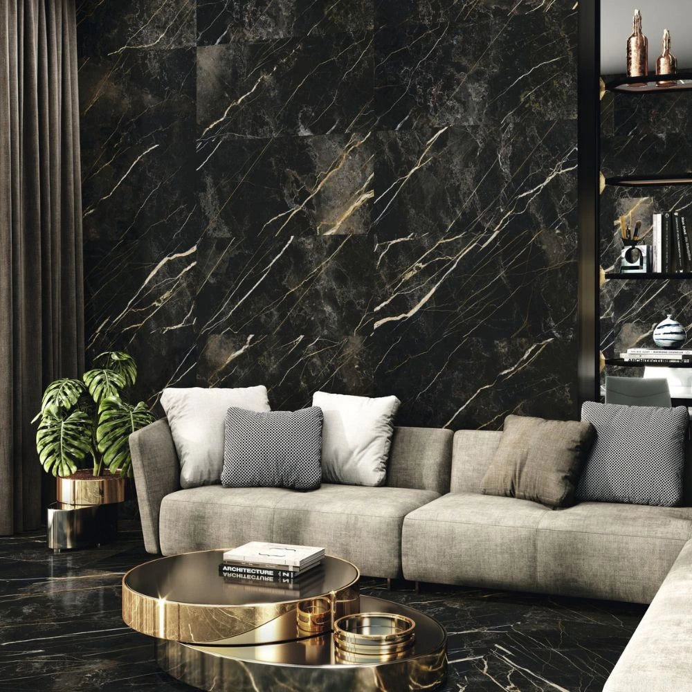 Wycombe Forest Polished Marble Effect Porcelain Floor and Wall Chair Tile