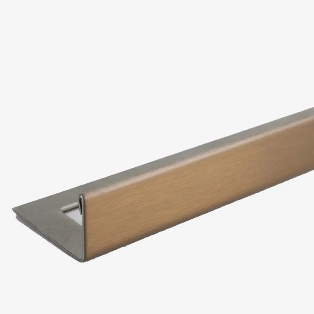 Brushed Copper Stainless Steel Tiling Trim L-Shaped - Tile Outlet