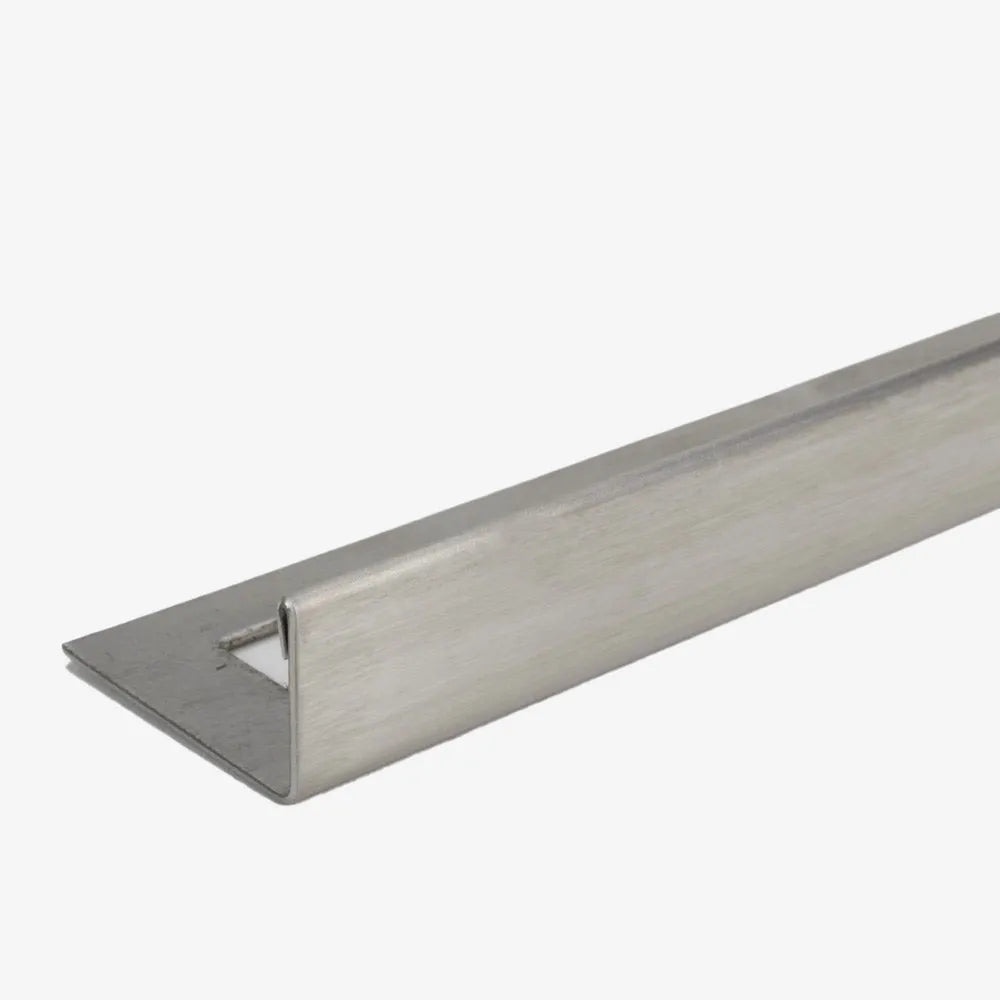 Brushed Stainless Steel Tiling Trim L-Shaped - Tile Outlet
