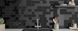 Black Subway Wall Tiles Kitchen Splashback
