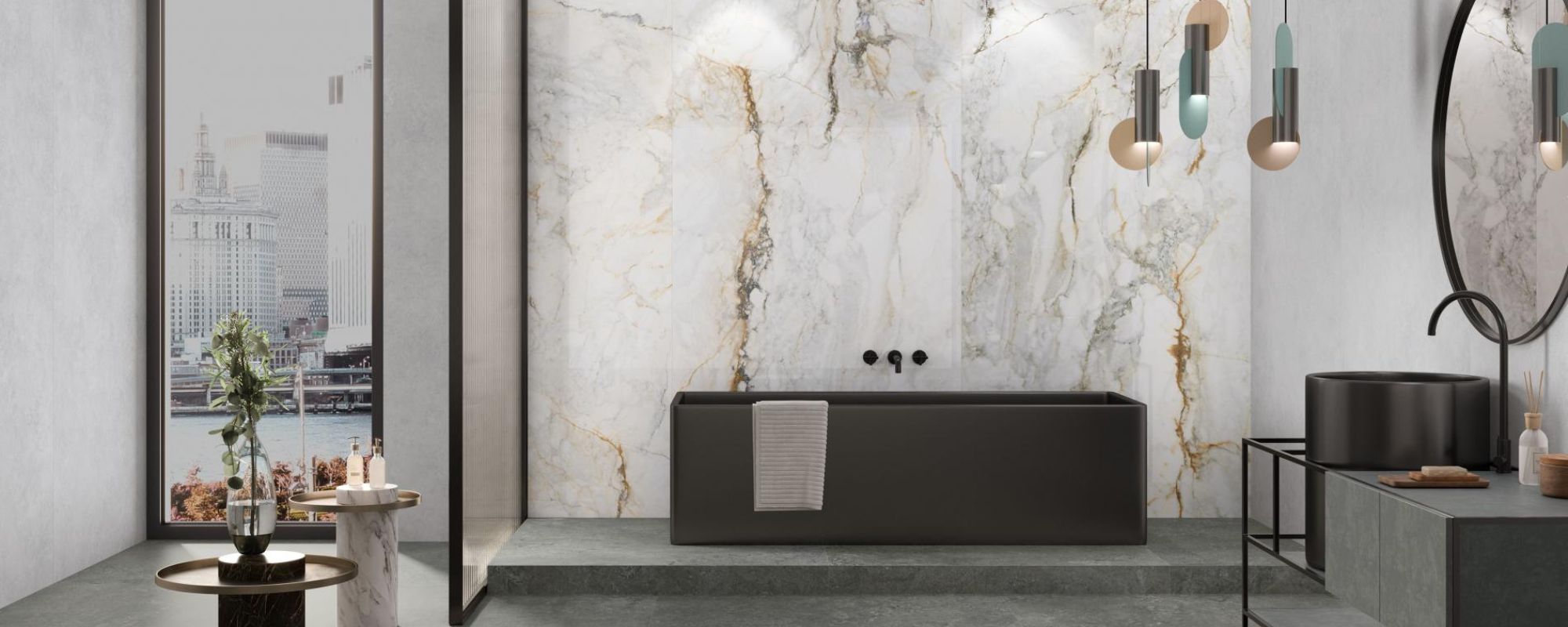 Marble Effect Bathroom Wall Tiles