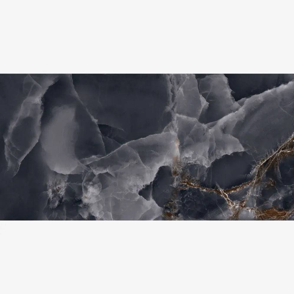 Aurora Midnight Onyx Polished Porcelain Tile 60 x 120cm Swatch