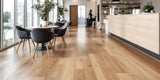 Wood effect flooring in a high-traffic area, illustrating its perfect choice for durability.