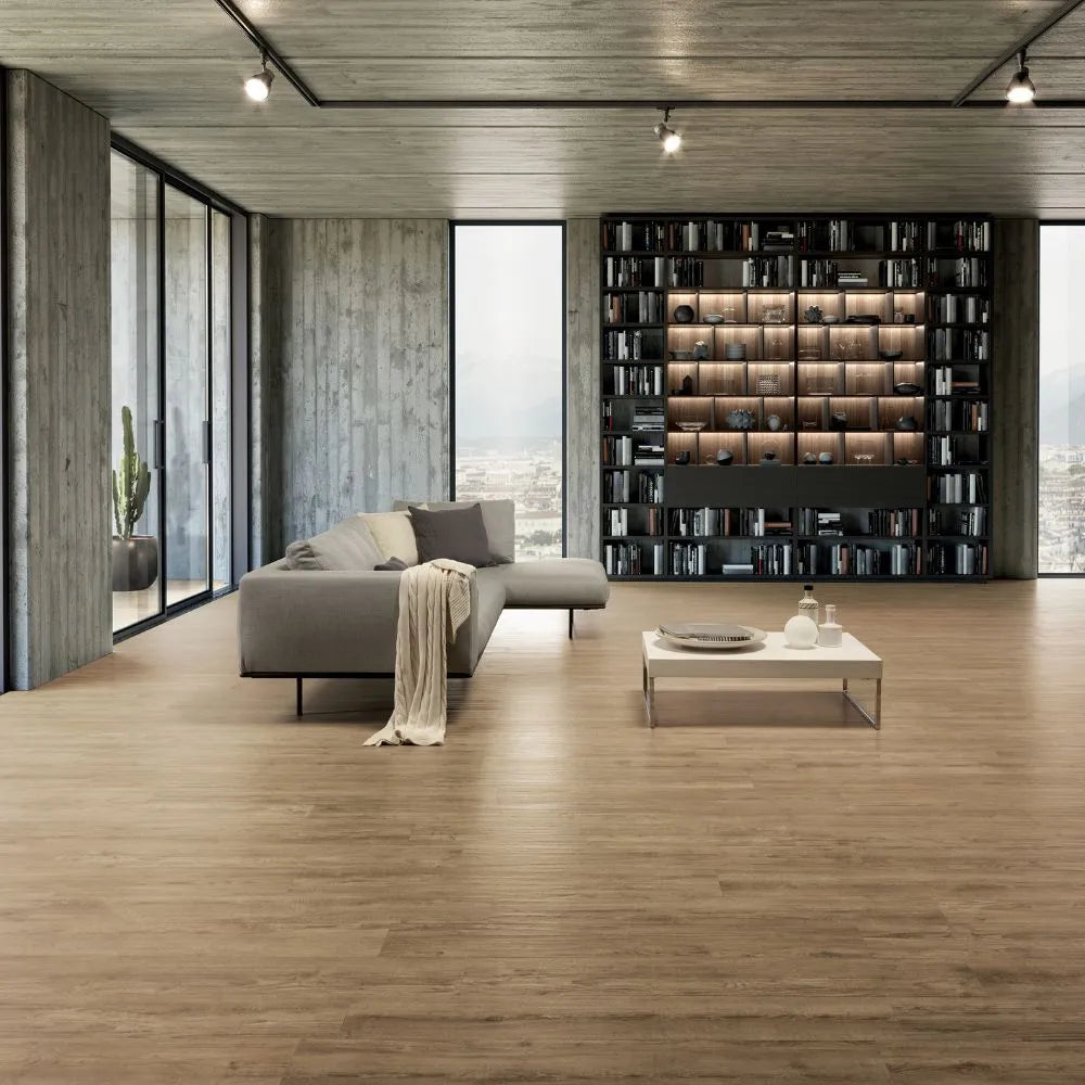 Callais Fisque Talc Wood Effect Tile Living Room Floor