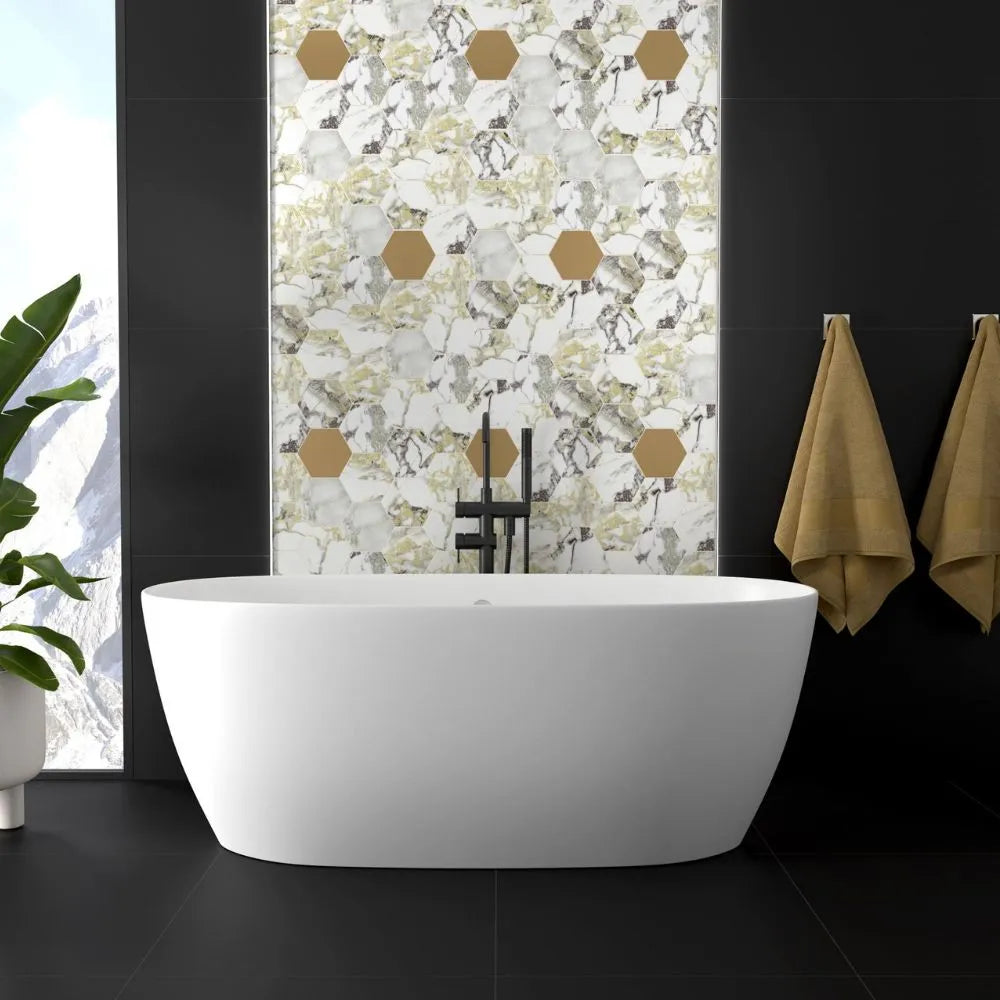 Estelle Nero 60 x 120cm Matt Bathroom Floor and Wall