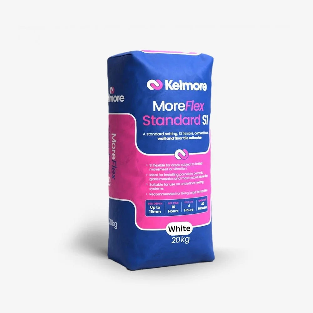 Kelmore MoreFlex Standard S1 White Wall & Floor Tile Adhesive