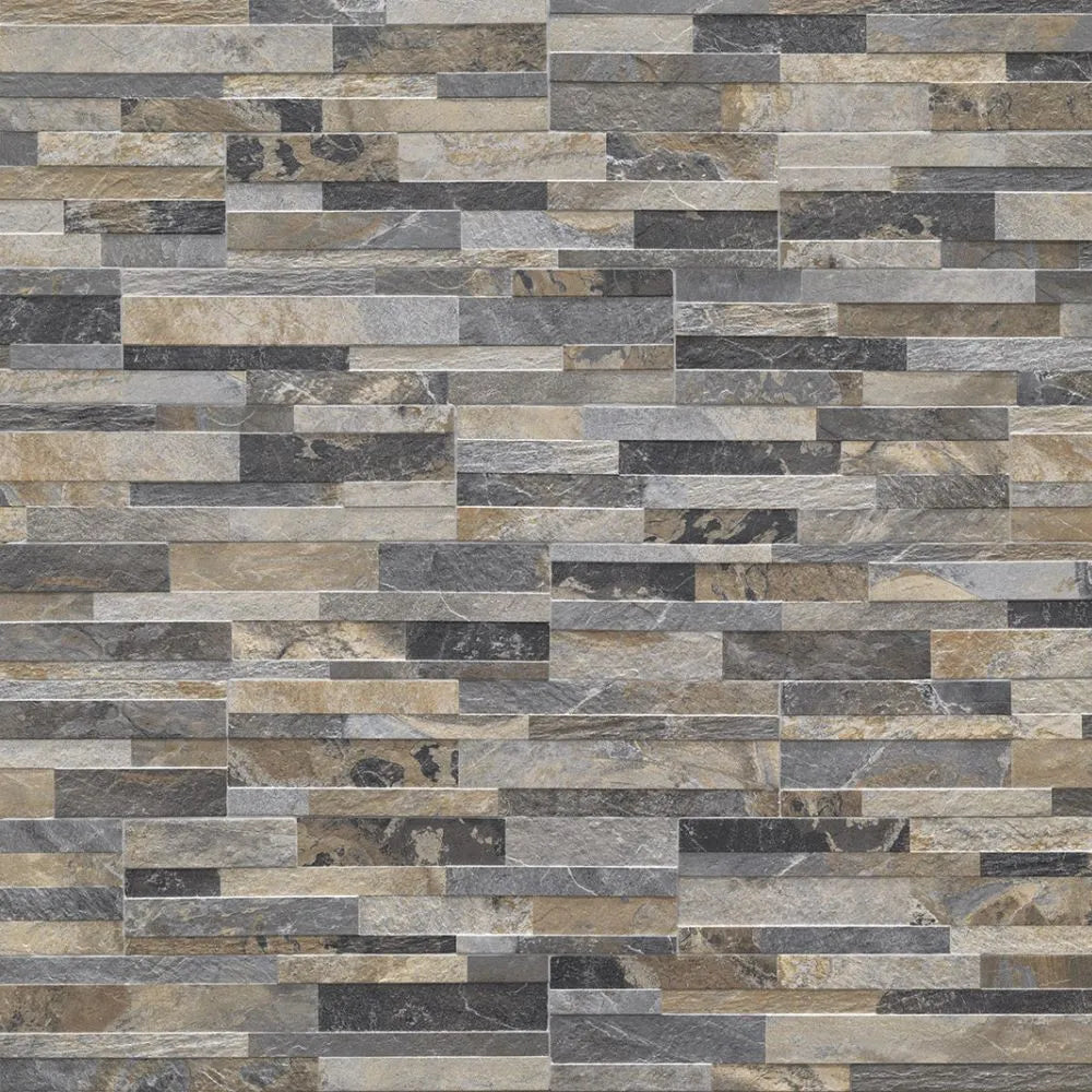 Kube Multicolor Stone Effect Mosaic Tile 15 x 61cm Wall Swatch