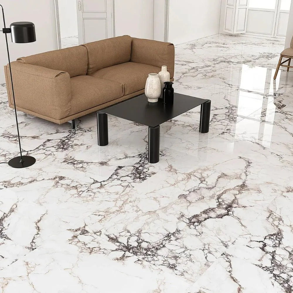 Le Macerie White 60 x 120cm Tile Living ROom Floor