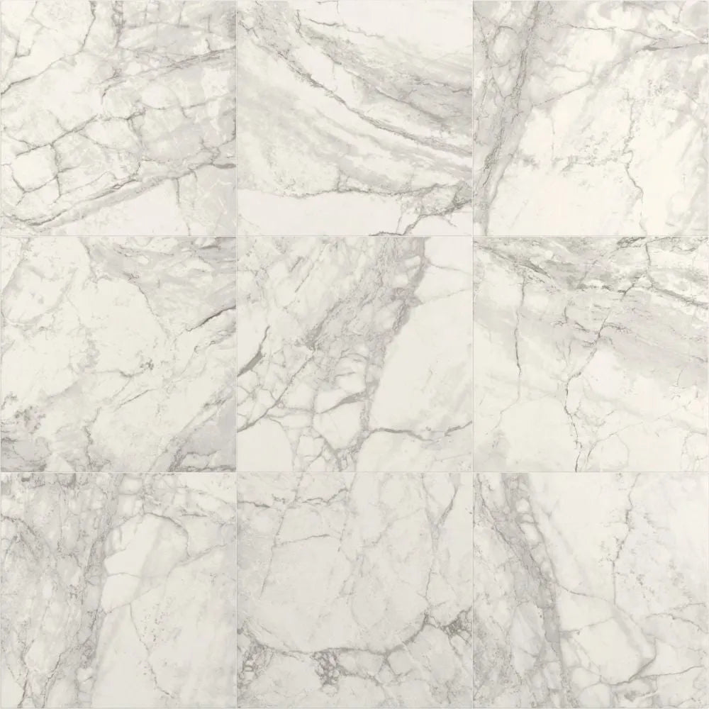 Luna BLanco 75 x 75cm Polished Marble Effect Porcelain TIle Swatches