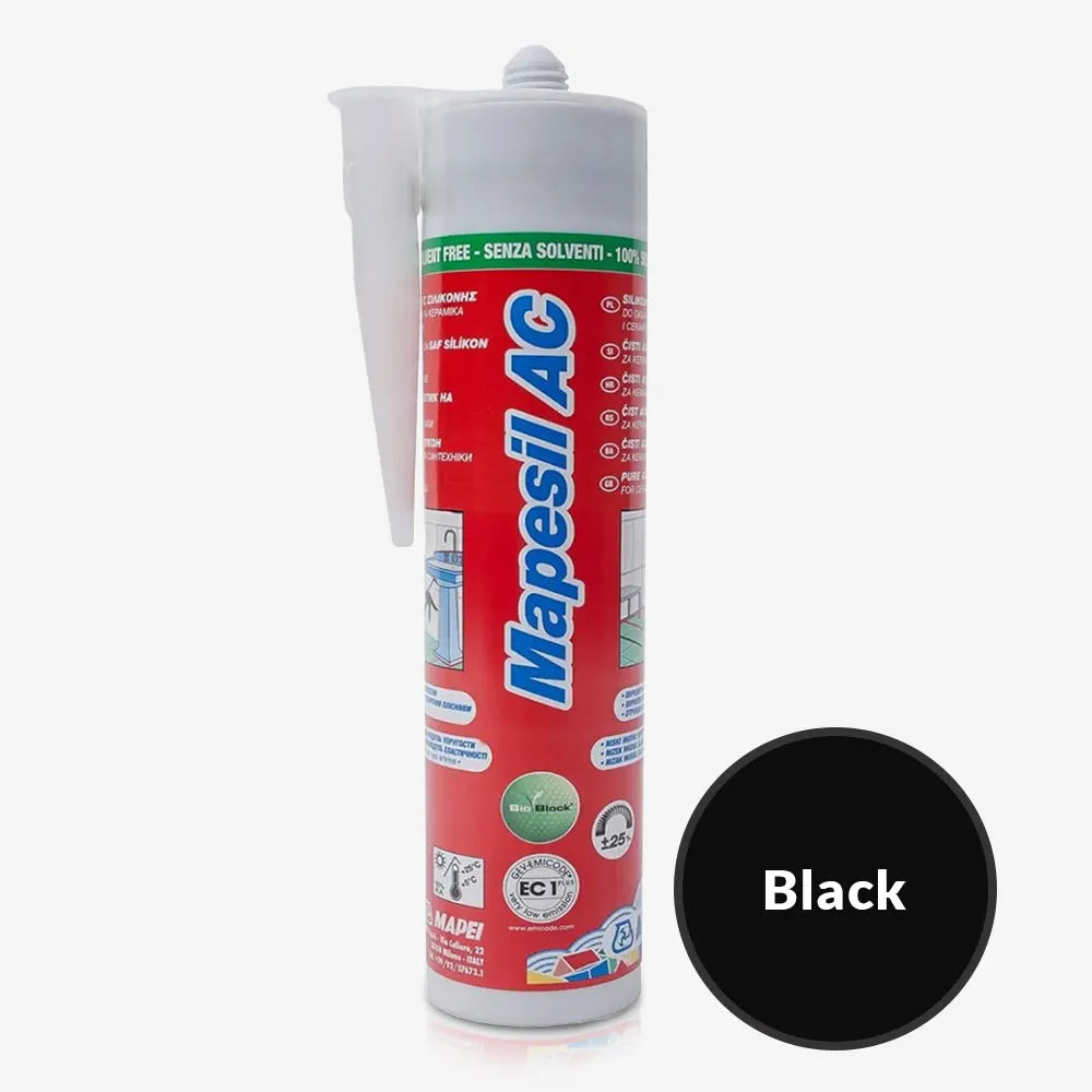 Mapesil Ac Silicone 310ml - Black | Tile Outlet