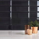 Mon Rue Liquorice Subway Tile 10 x 30cm Wall