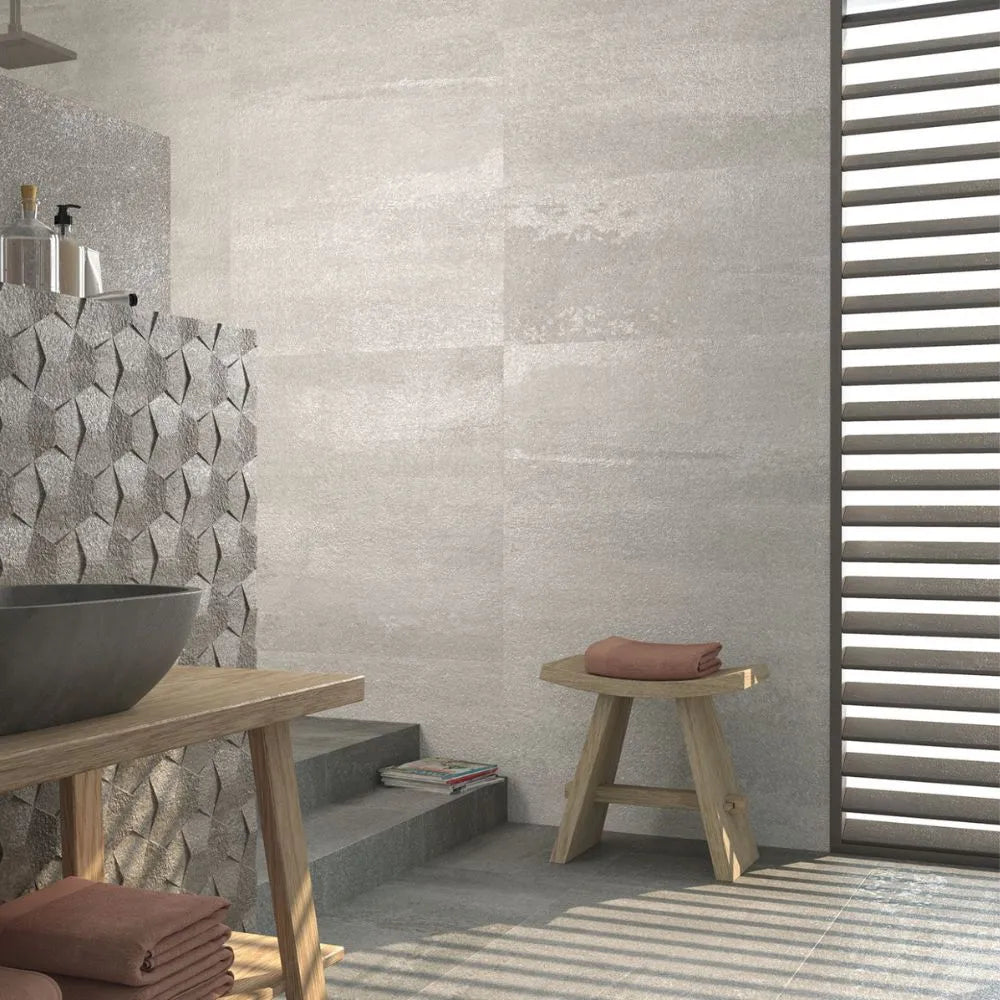 Mullic Ceniza 45 x 90cm Stone Effect Tile Bathroom