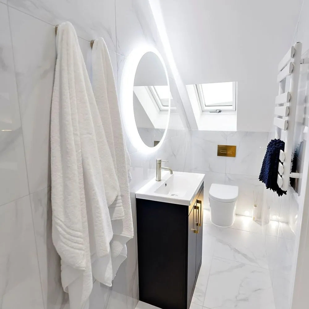 Neptune Marble White Porcelain TIle Small Bathroom Floor and Walls - Tile Outlet