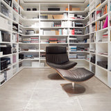 Sunset Silver Marble Effect Polished Porcelain Tile 60 x 120cm Library Room Flooring