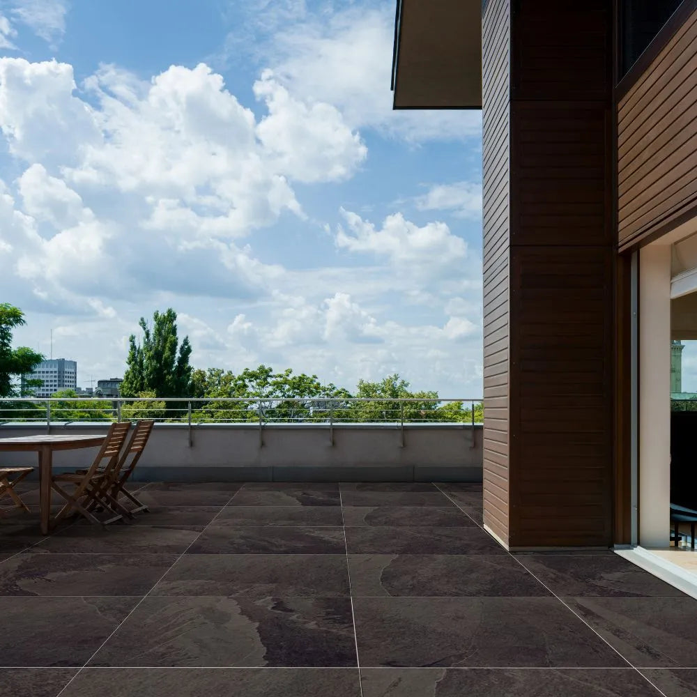 Rio Black 20mm Stone Outdoor Porcelain Tile Patio Flooring