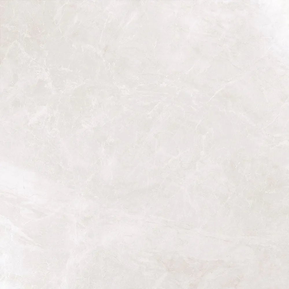 Sedosa Blanco White Polished Concrete Stone Effect Porcelain Rectified Tile 79 x 79cm Swatch