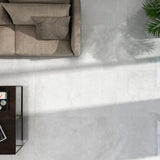 Sedosa Blanco White Polished Concrete Stone Effect Porcelain Rectified Tile 79 x 79cm Living Room Floor