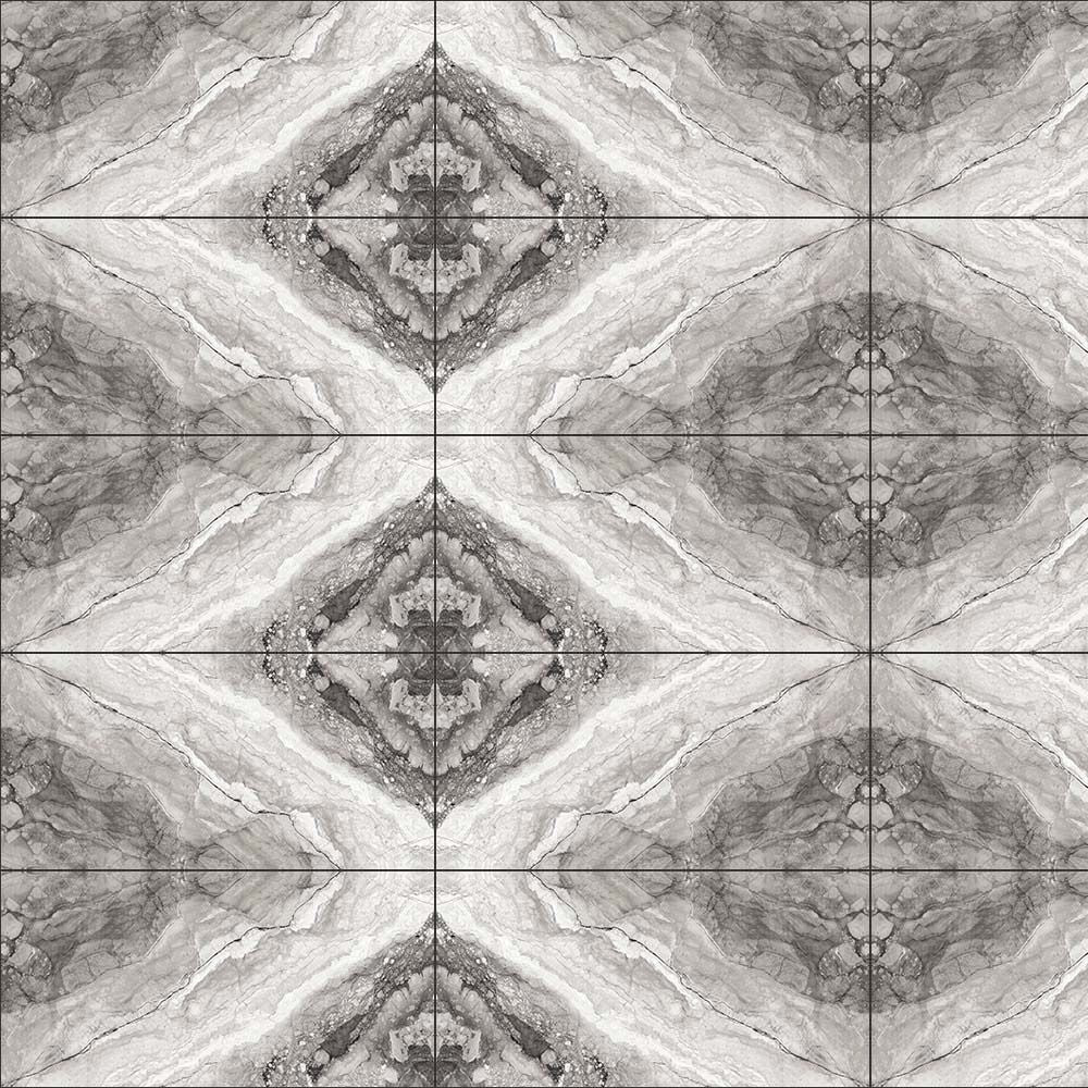 Statuario Tundra Bookmatch Polished Onyx Effect Tile 60 x 120cm Tiled