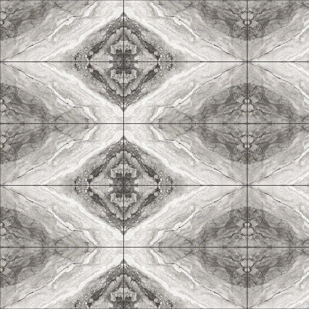 Statuario Tundra Bookmatch Polished Onyx Effect Tile 60 x 120cm Tiled