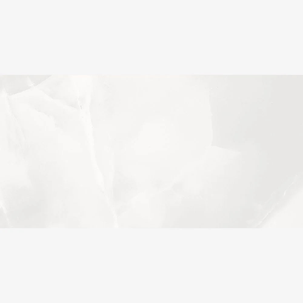 Trace Mink 30x60 Glossy White Onyx Effect Porcelain Tile Swatch