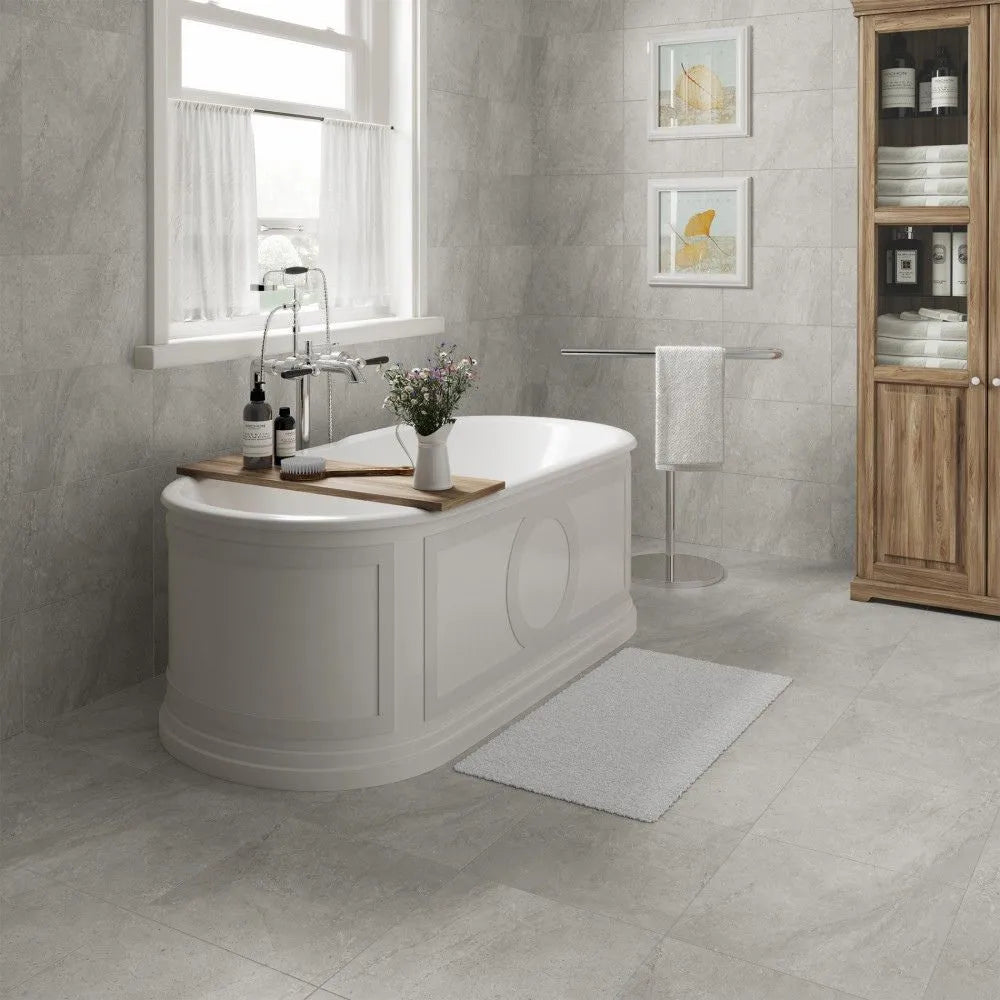 vancouver grey Ceramic Stone Effect Tiles 45 x 45cm Bathroom Walls