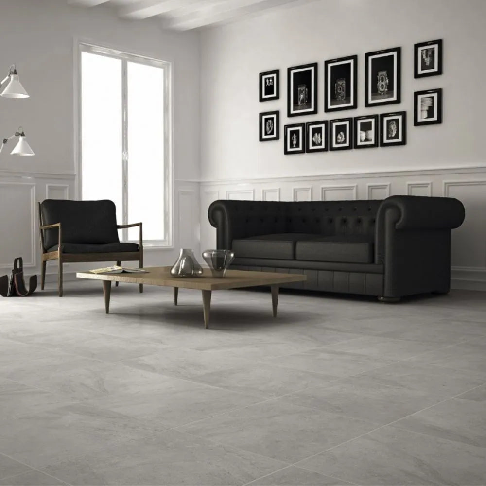 vancouver grey 45 x 45cm Ceramic Stone Effect Tiles living room