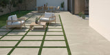 beige coloured concrete effect tiles, 20mm thick for outdoor use, durable patio garden tiles.