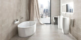 beige concrete effect matt porcelain bathroom floor and wall tiles