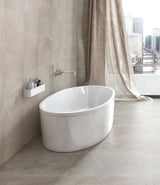 beige concrete effect matt porcelain bathroom floor and wall tiles