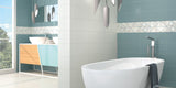 blue and white porcelain and ceramic bathroom wall tiles, polished