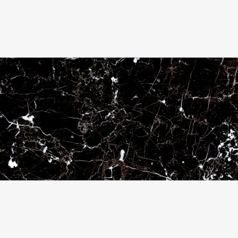 Calacata Black Marble Effect Polished Ceramic Tile - Tile Outlet