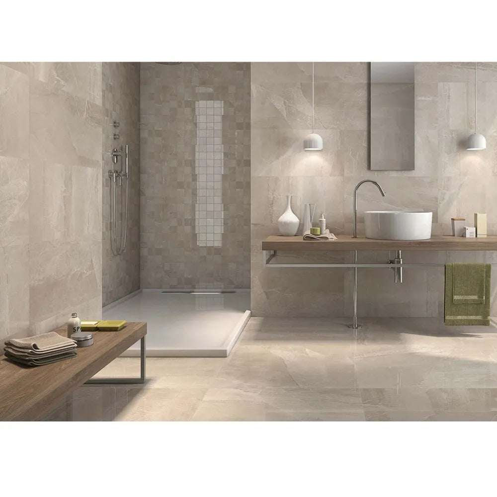 Cash Porcelain Stone Effect Polished Indoor Wall & Floor Tile - Tile Outlet