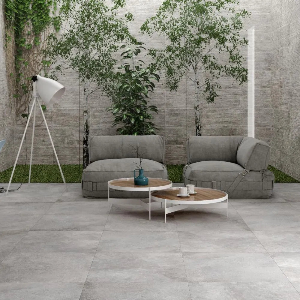 Chess Ash Stone Effect Matt Porcelain Tile - Tile Outlet