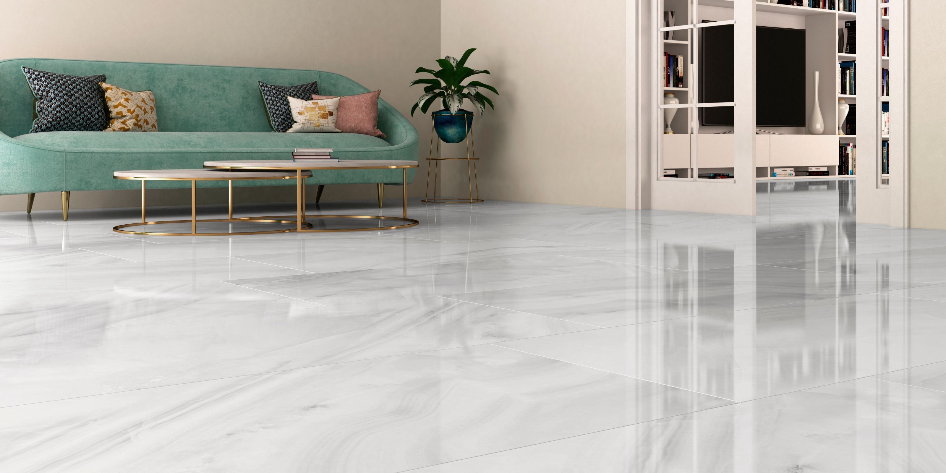living room, grey pearl onyx effect polished porcelain floor tiles