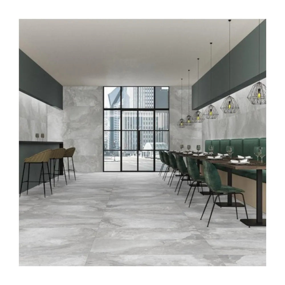 Helsinki Thunder Porcelain Stone Effect Grey Indoor Wall & Floor Tile - Tile Outlet
