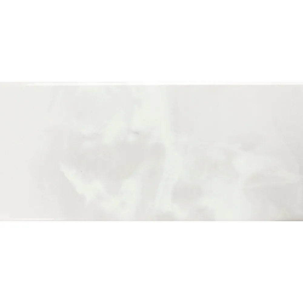 Onyx Smoke Ceramic Indoor Marble Effect Grey Glossy Wall Tile 10x30 - Tile Outlet