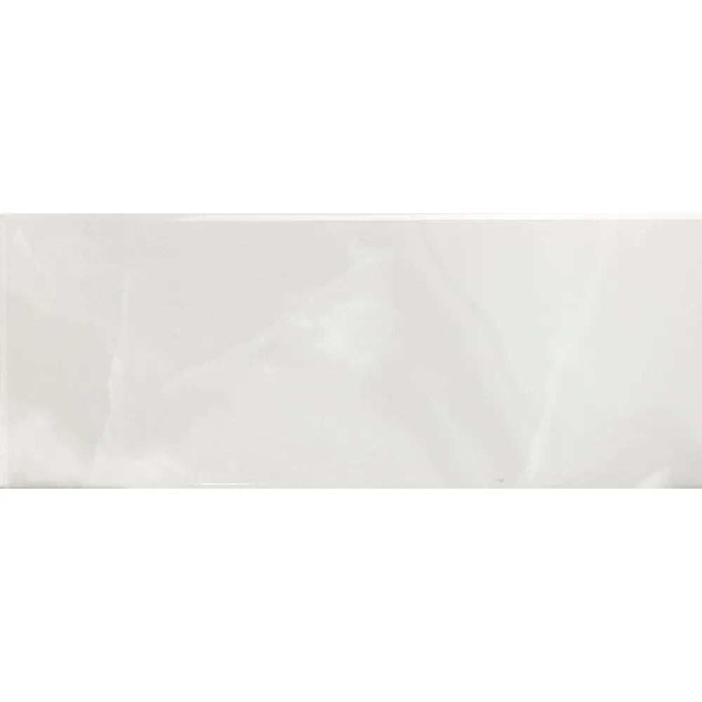 Onyx Smoke Ceramic Indoor Marble Effect Grey Glossy Wall Tile 10x30 - Tile Outlet