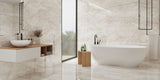 bathroom, polished off white marble effect porcelain bathroom floor and wall tile