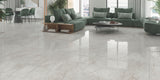 polished white marble effect porcelain floor tile