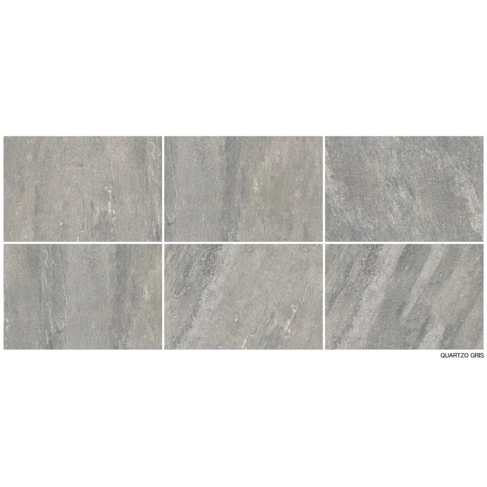 Quarisma Gris Anti-Slip Stone Effect Grey Matt Outdoor Tile 60x90 - Tile Outlet