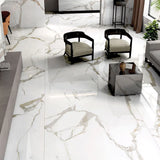 Roman White Marble Polished Porcelain Tile - Tile Outlet