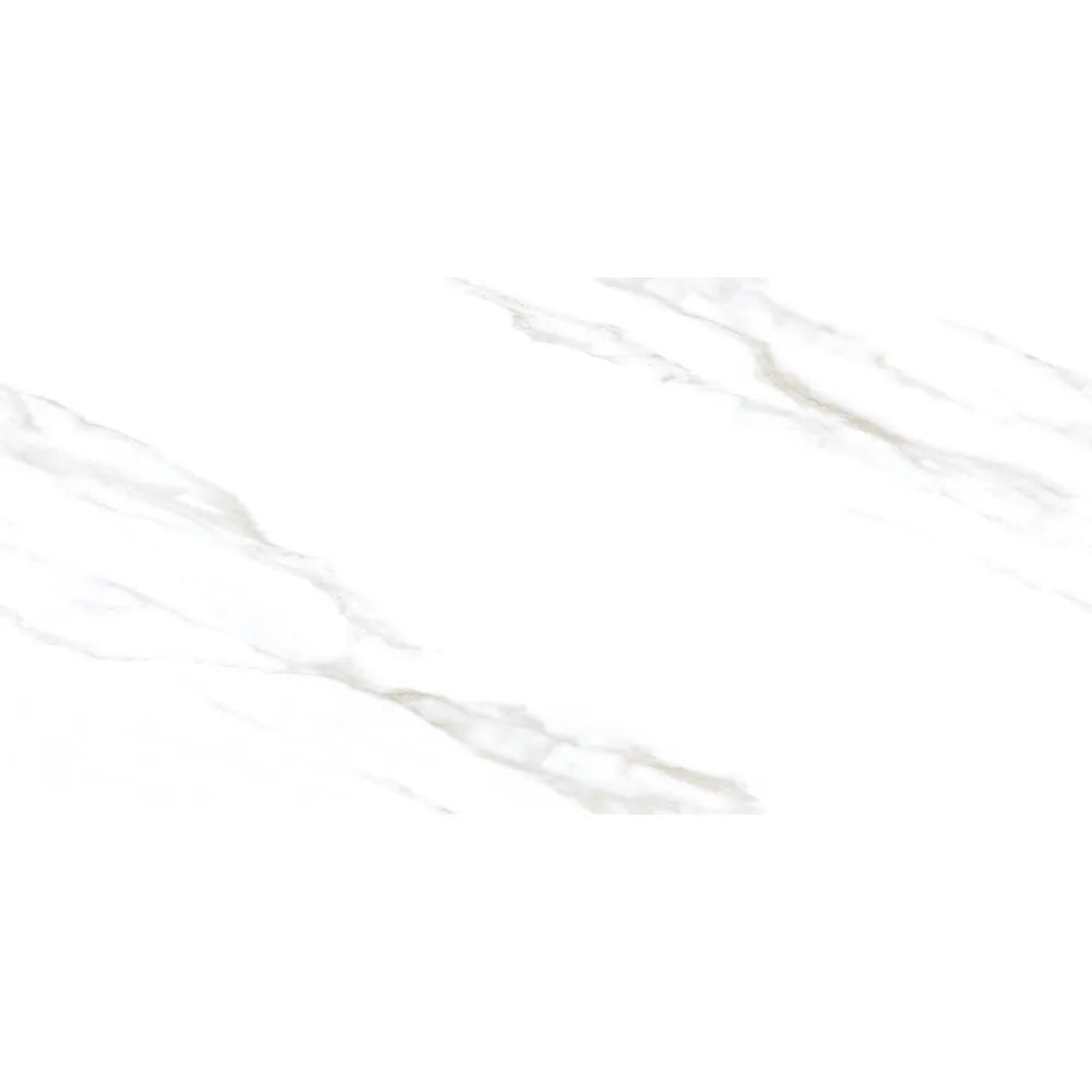 Sicherio Endless Chain Porcelain Indoor Marble Effect Polished White Wall & Floor Tile 60x120 - Tile Outlet