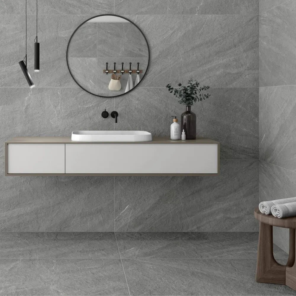 Tabor Stone Effect Matt Porcelain Tile - Tile Outlet