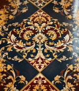 A beautiful display of Victorian patterned floor tiles showcasing intricate patterns.