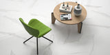 table and chair, elegant polished white marble effect porcelain floor tile