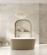 white polished marble onyx effect porcelain bathroom floor and wall tiles, creamy colour
