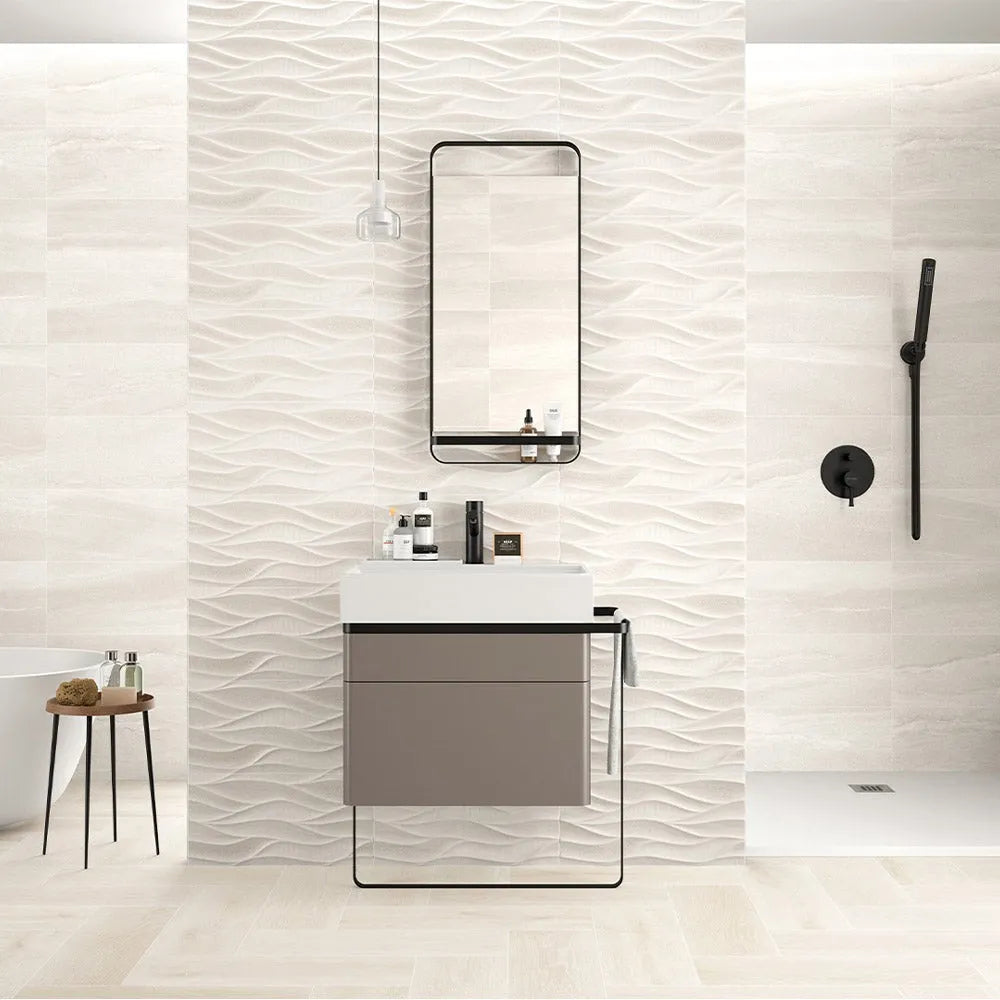 Windsor Stone Effect Ceramic Tile | Grey 20 x 50cm - Tile Outlet